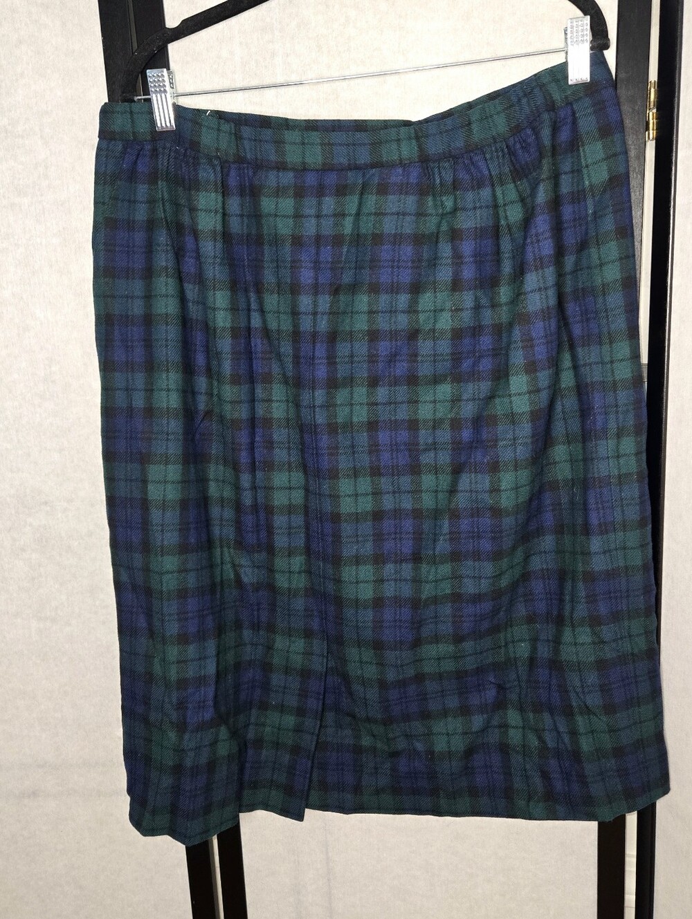 Pendleton Skirt Blue Green Size 16 Authentic Black Watch Tartan Pure Virgin Wool